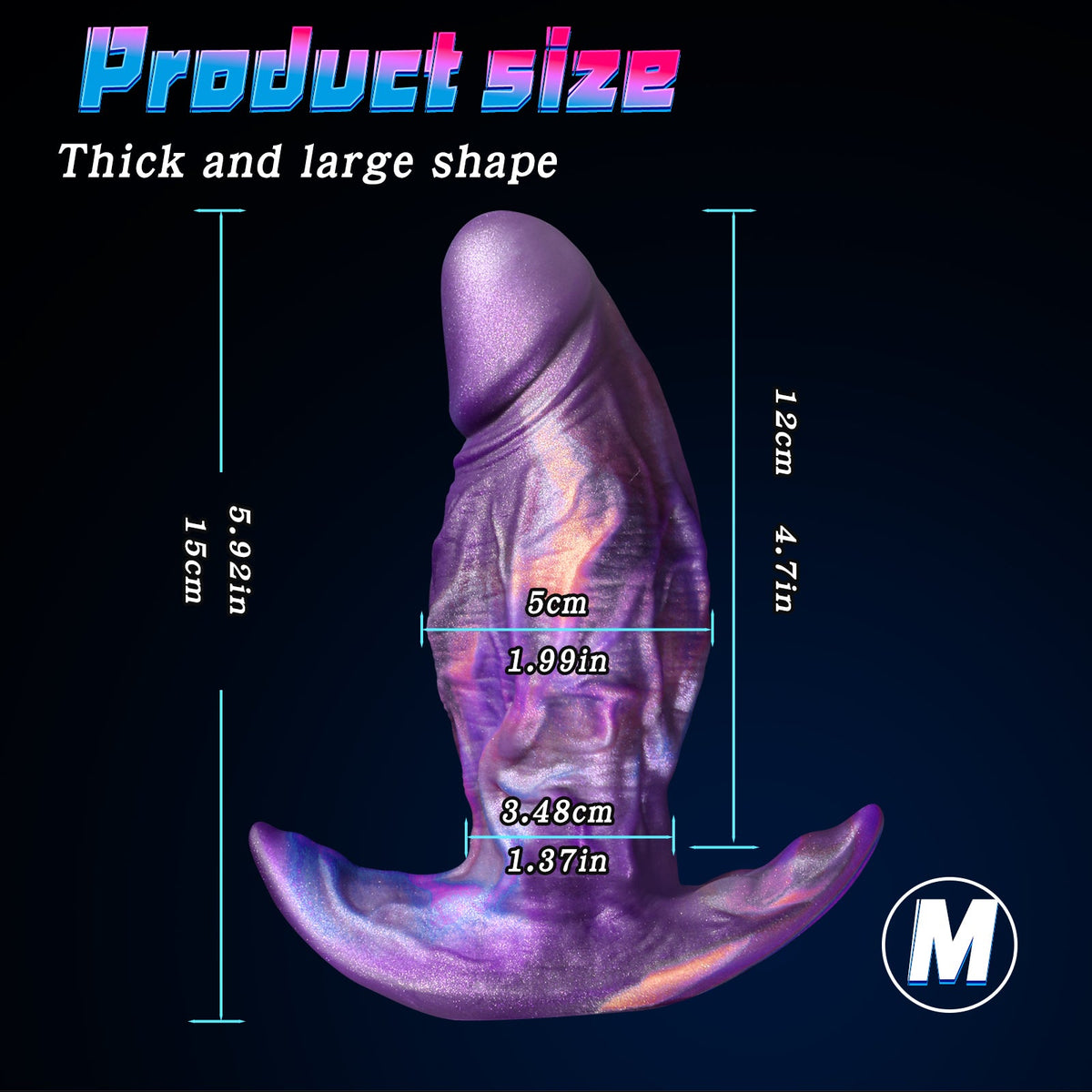 Colorful realistic penis huge butt plug