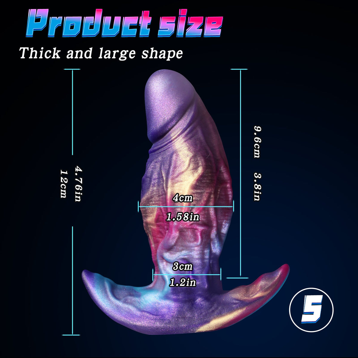 Colorful realistic penis huge butt plug