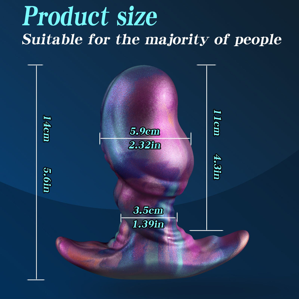 Colorful smooth penis head silicone butt plug