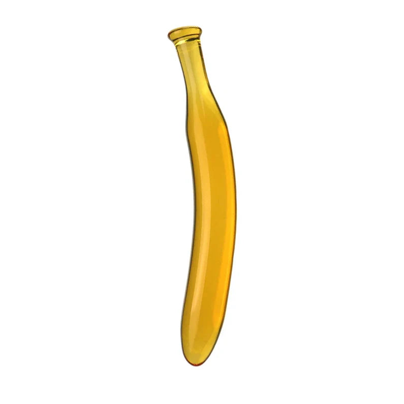 Banana discreet sword with handle glass butt plug