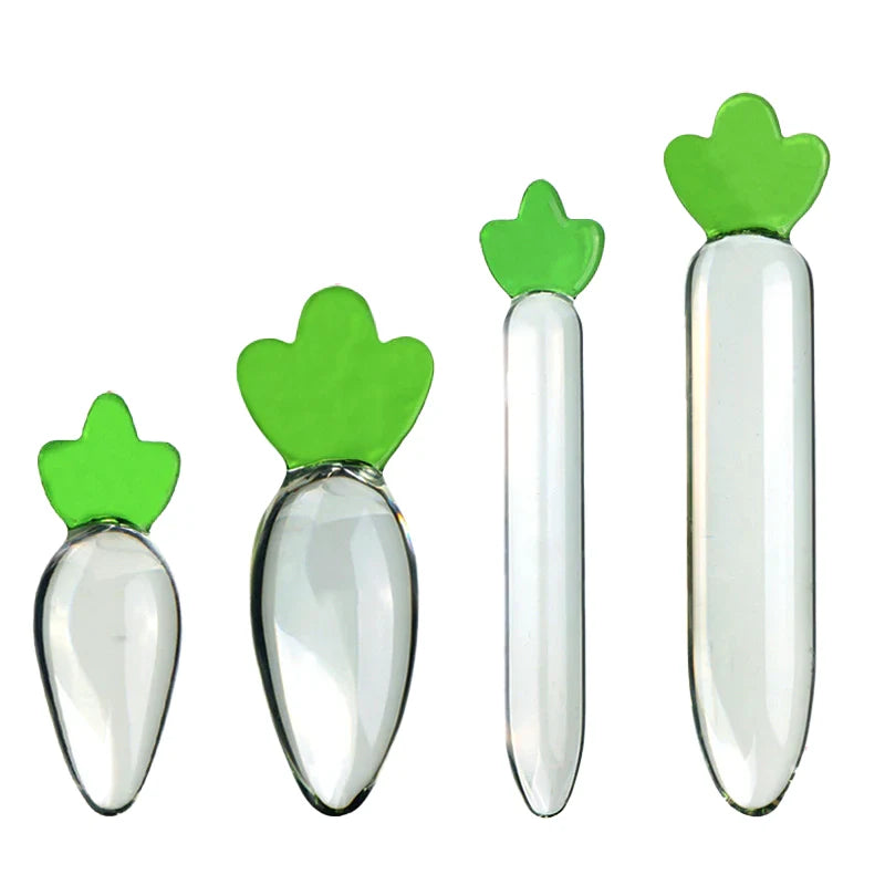 Clear Radish Smooth Massager Glass Butt Plug