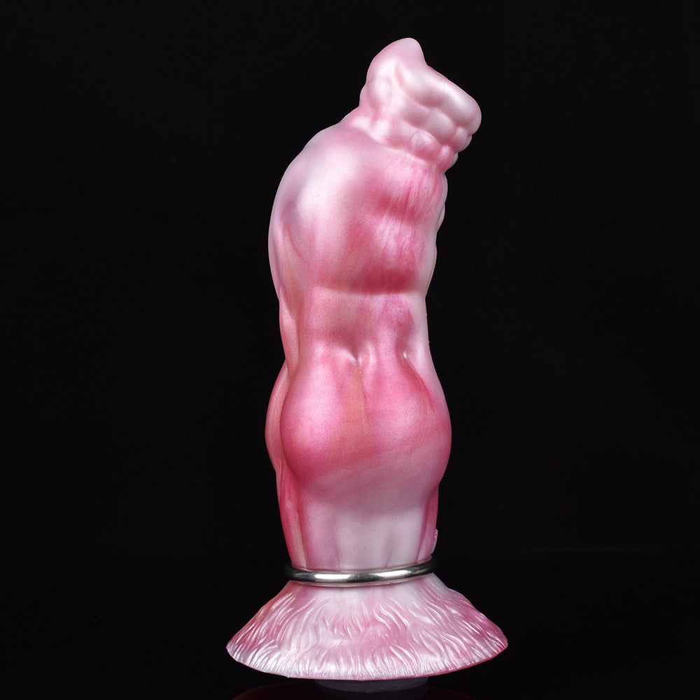 Pink dog cock silicone inflatable butt plug