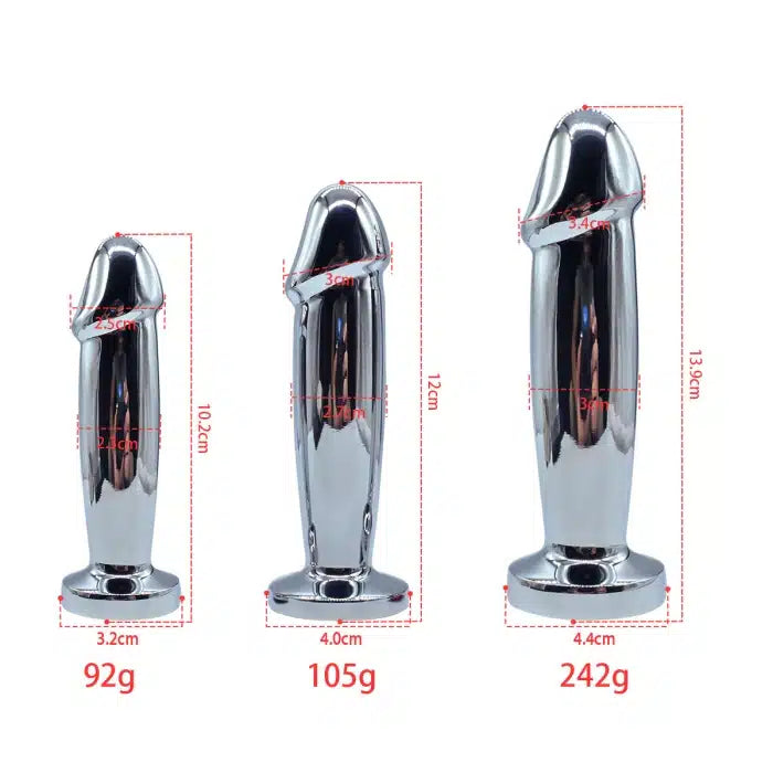 Realistic Penis Red Jeweled Butt Plug
