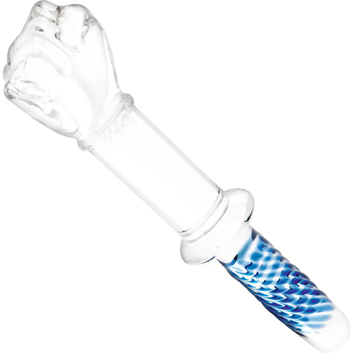 Clean fist with handle large glass butt plug