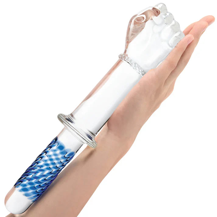 Clean fist with handle large glass butt plug
