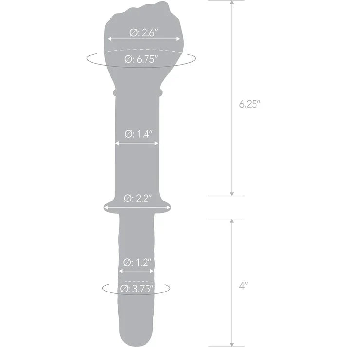 Clean fist with handle large glass butt plug