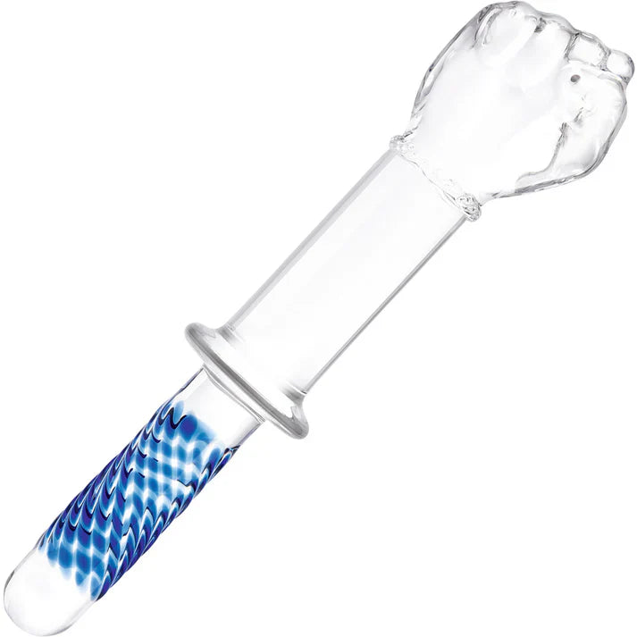 Clean fist with handle large glass butt plug