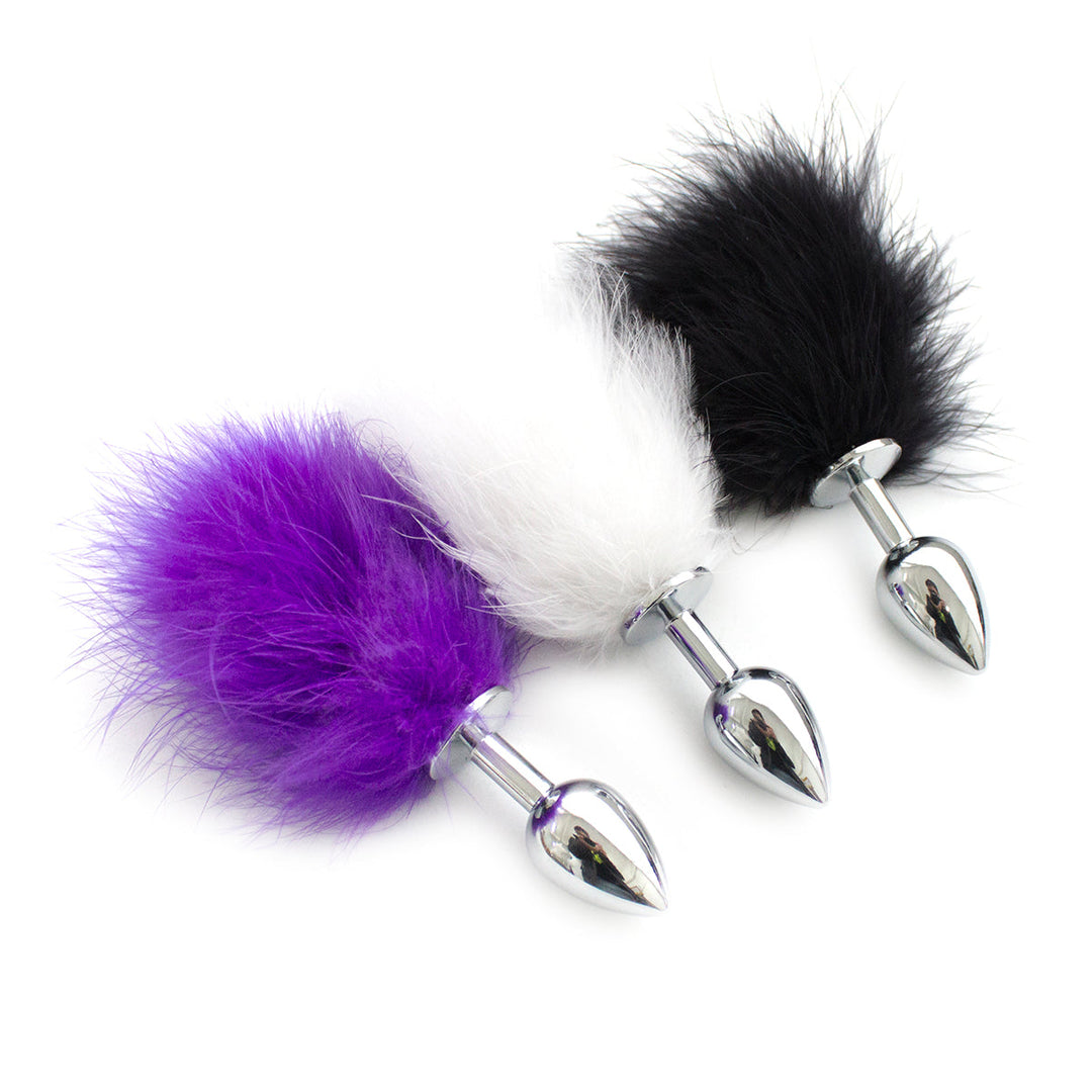 Cute Furry Small Metal Bunny Tail Butt Plug
