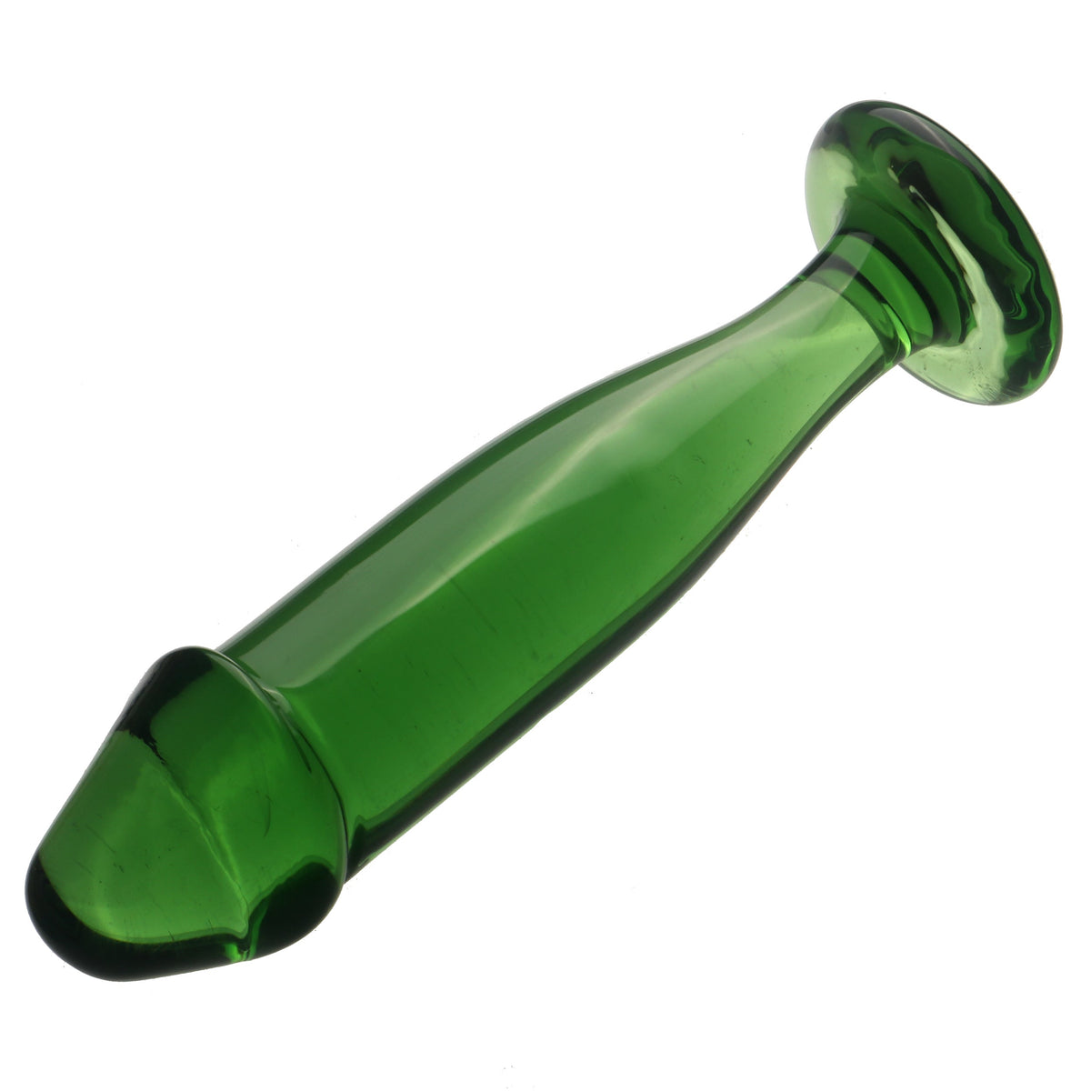 5 inch smooth simulated penis glass butt plug