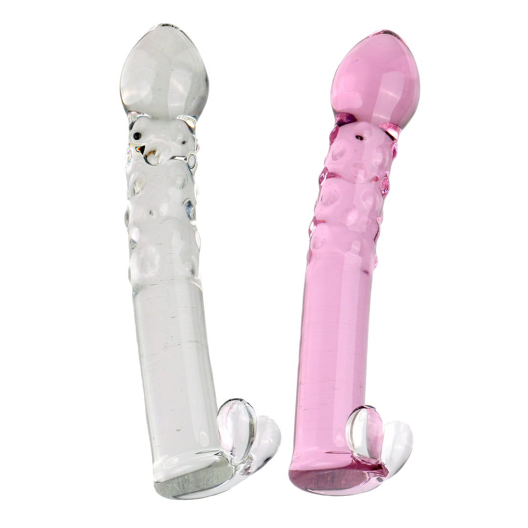 6.8 Inch Mini Testicle G Spot Glass Butt Plug
