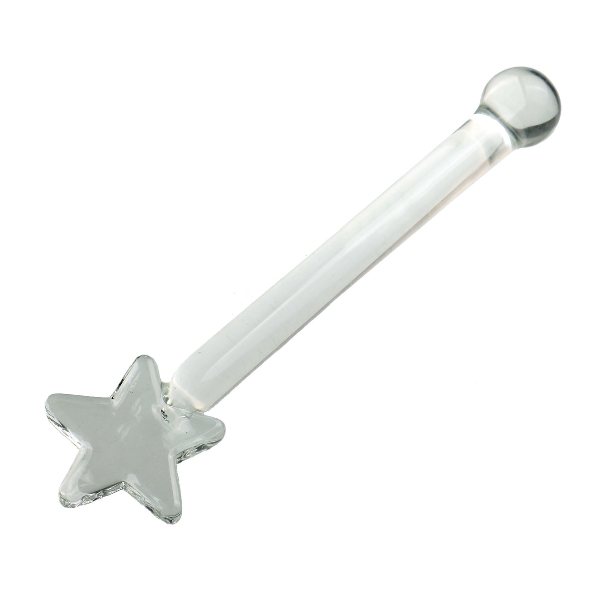 Cute clear fairy masturbating rod glass butt plug