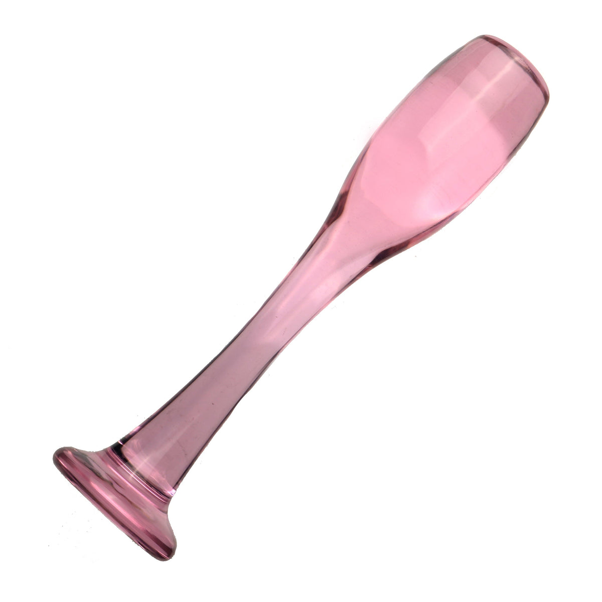 Pink wine glass discreet glass butt plug