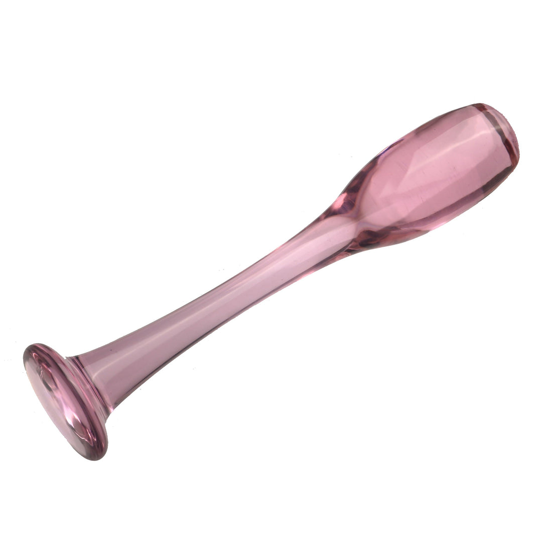 Pink Wine Glass Discreet Glass Butt Plug