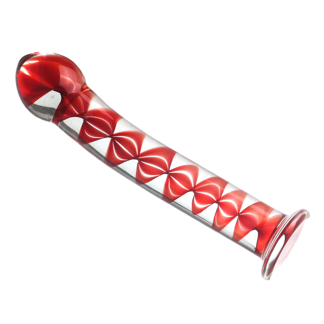 Curved Anal Toy With Pattern Inside Glass Butt Plug