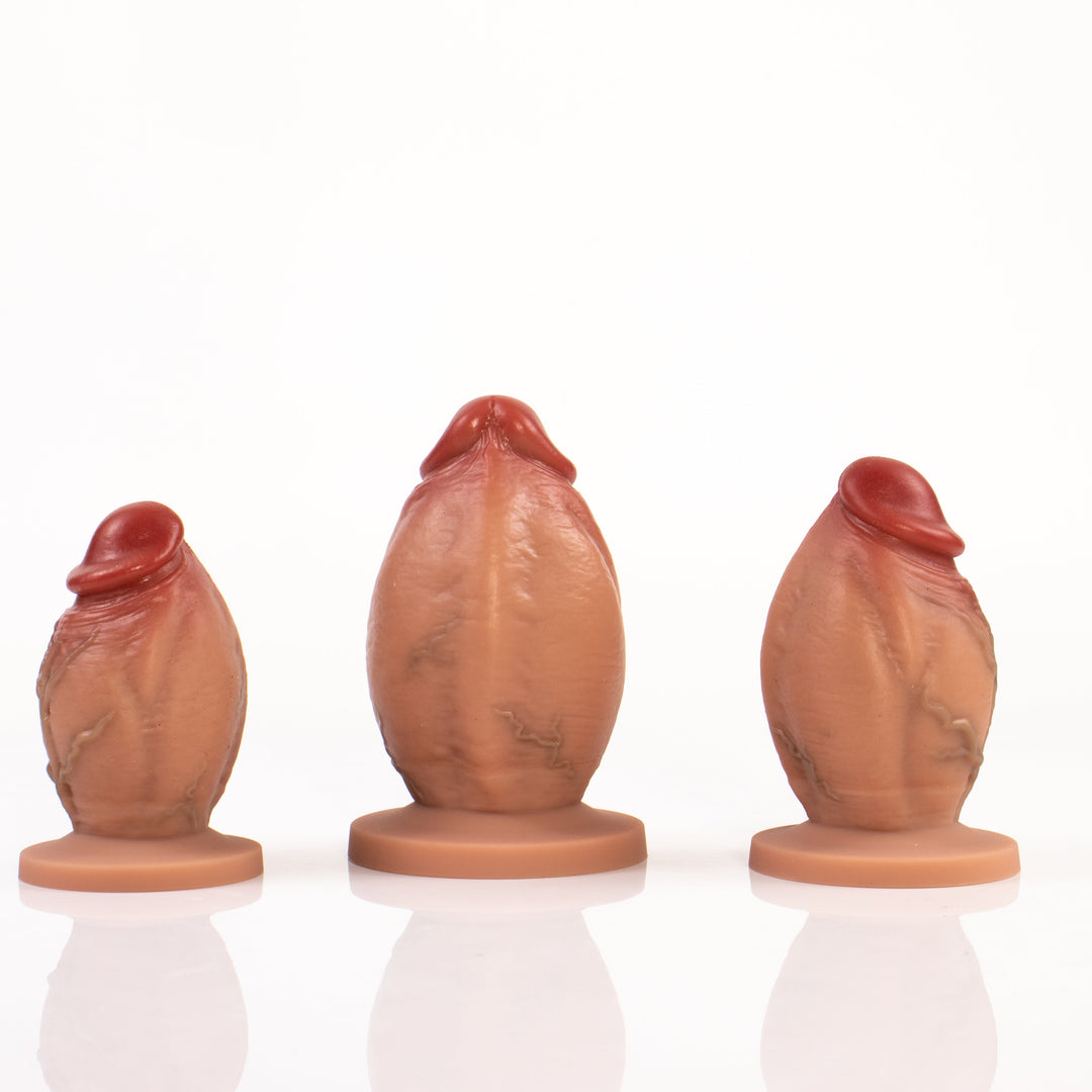 Realistic Short Penis Huge Butt Plug Set