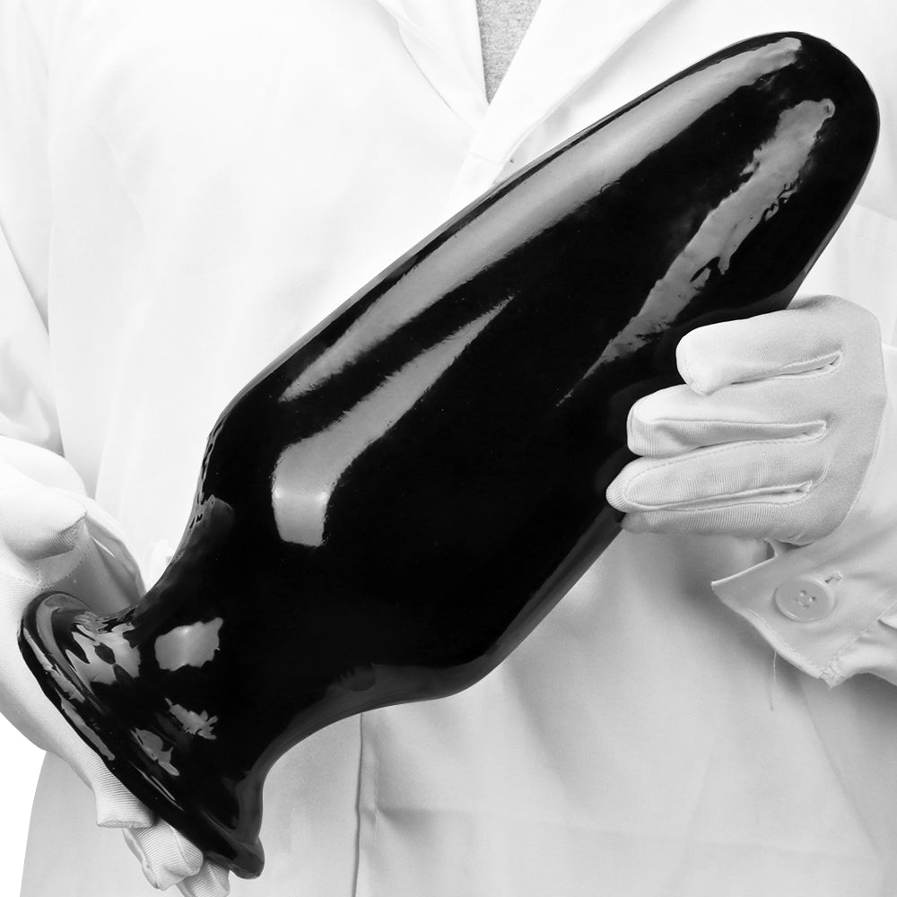 Black giant conical huge butt plug