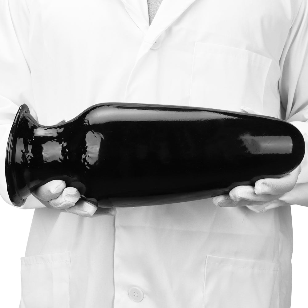 Black giant conical huge butt plug