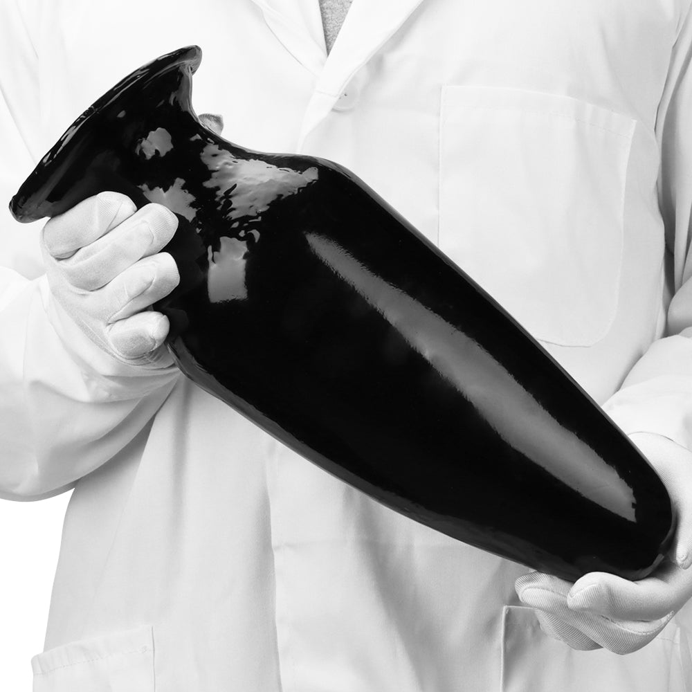 Black giant conical huge butt plug