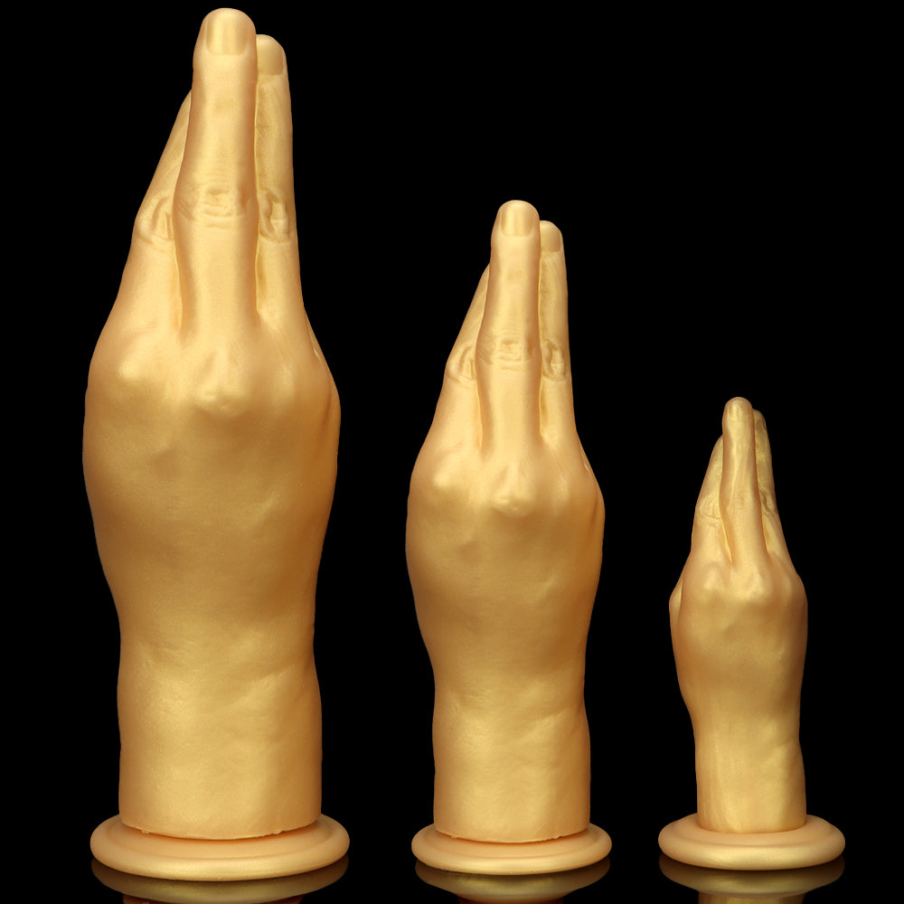 Gold silicone simulation hand fisting butt plug