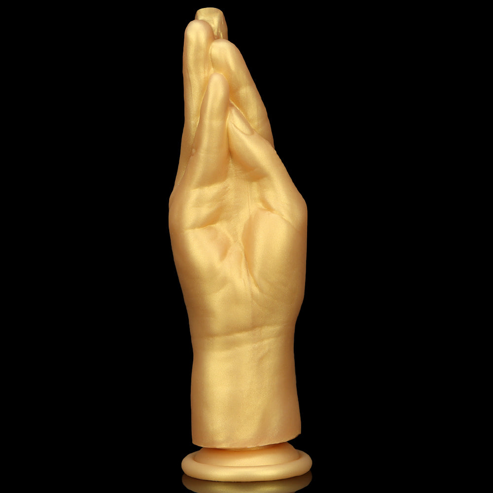 Gold silicone simulation hand fisting butt plug