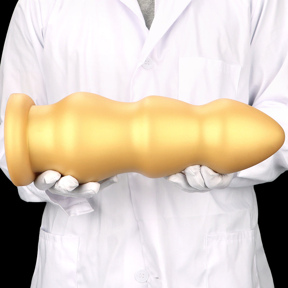 Thick Silicone Gold 3 Inch Diameter Butt Plug