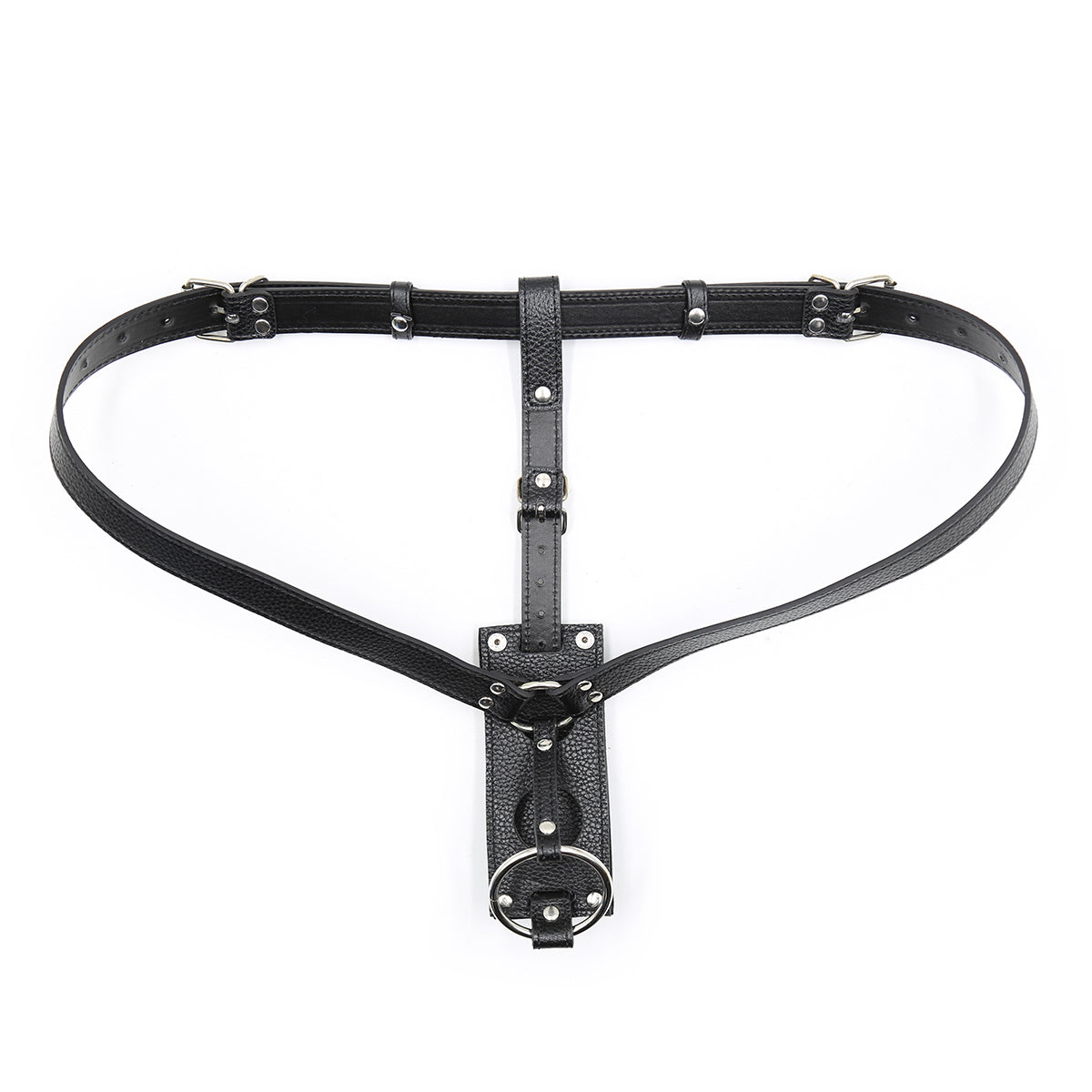 Double penetration strap on butt plug harness