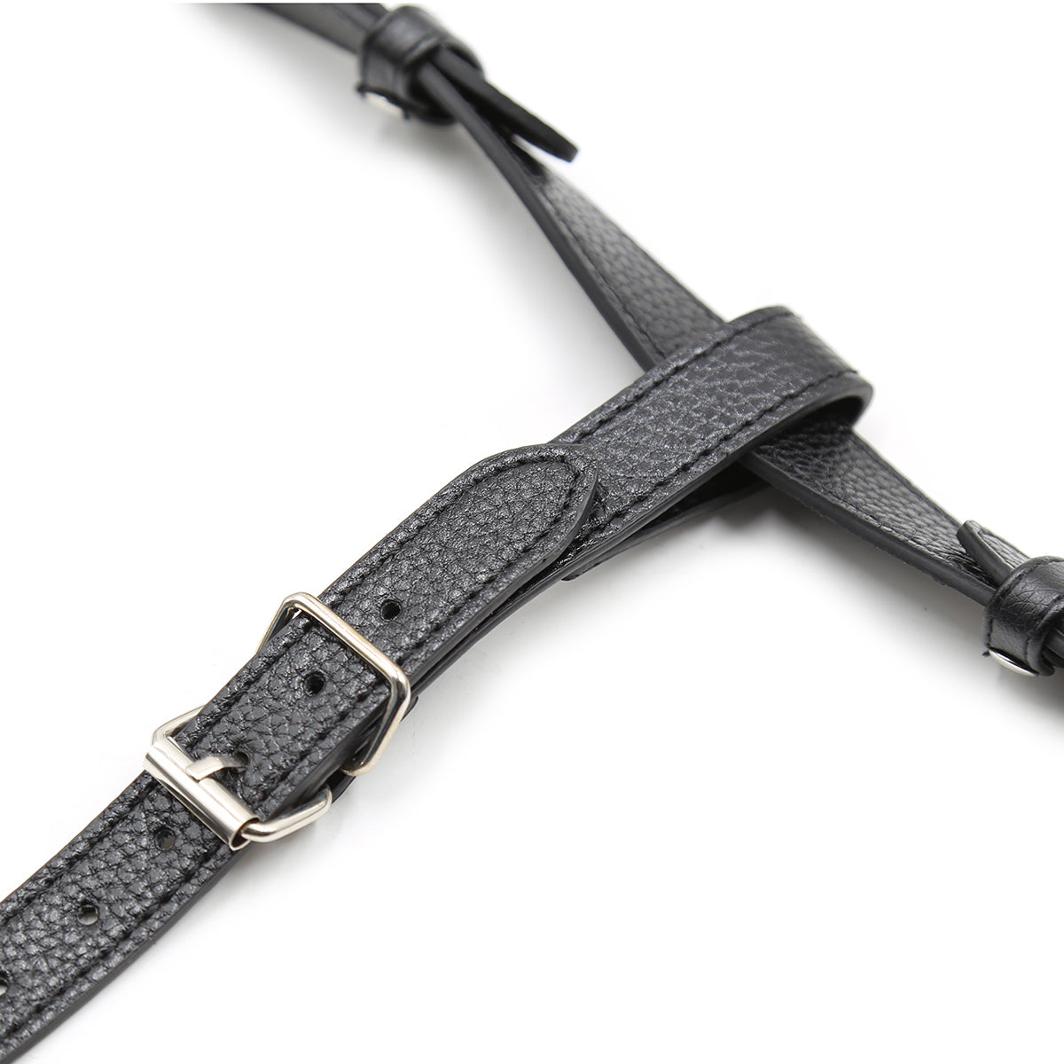 Double penetration strap on butt plug harness