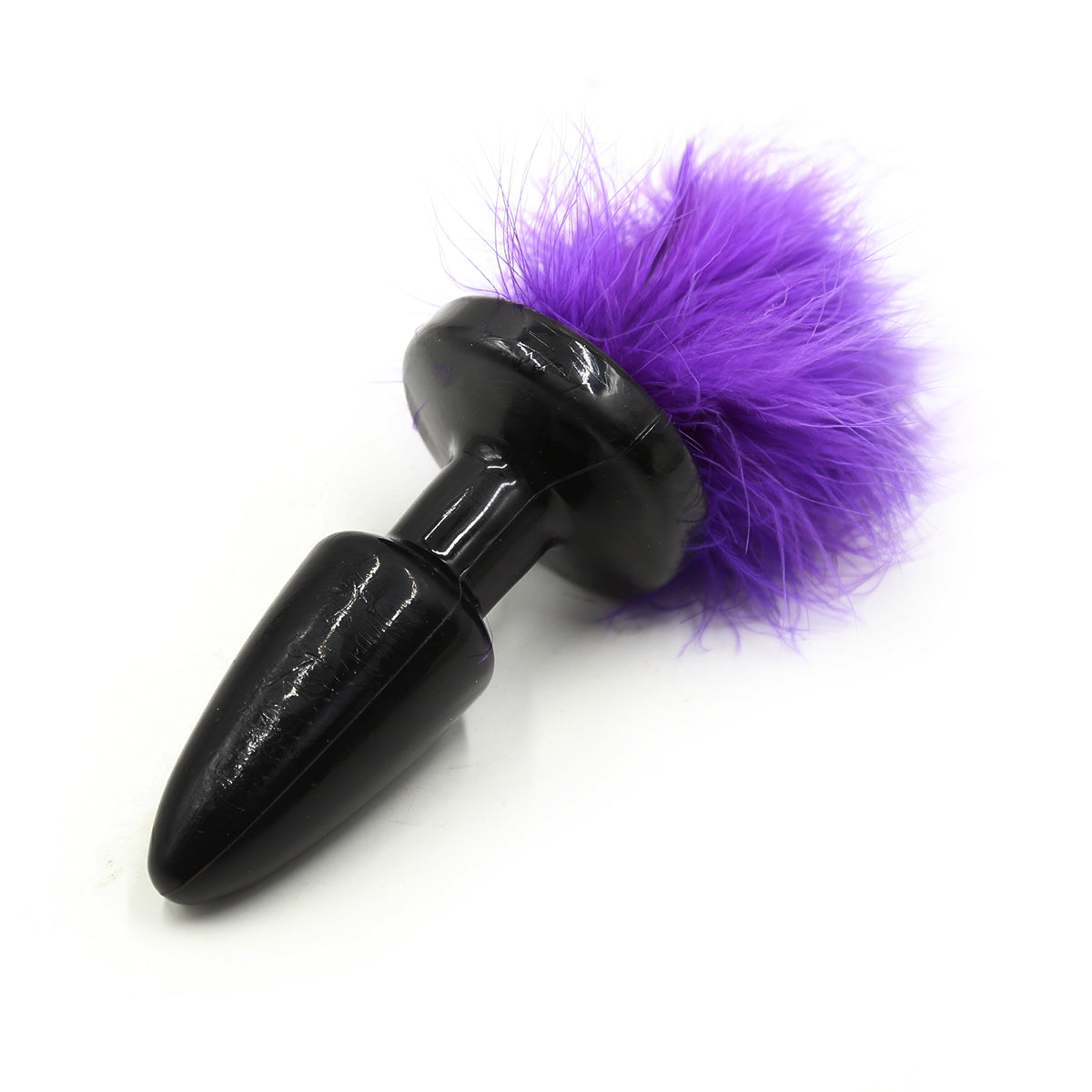 Black silicone sexy bunny tail butt plug
