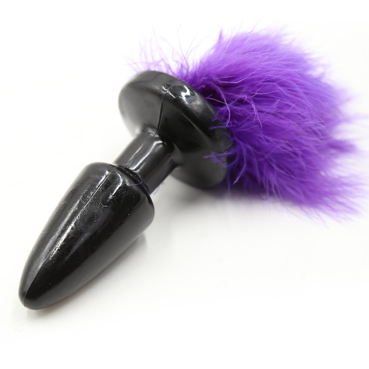 Black silicone sexy bunny tail butt plug