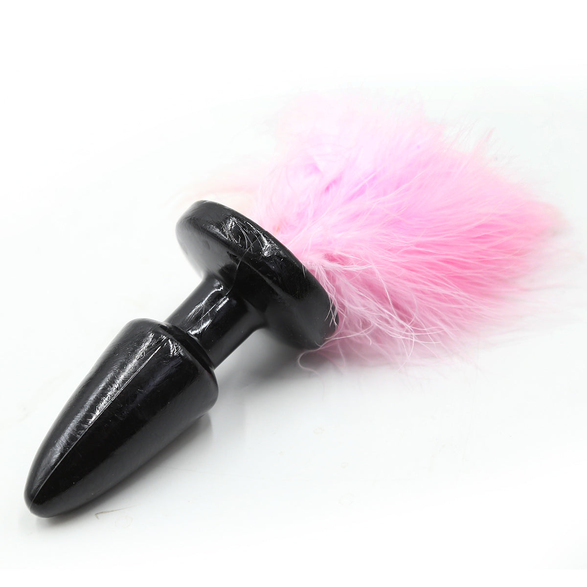 Black silicone sexy bunny tail butt plug