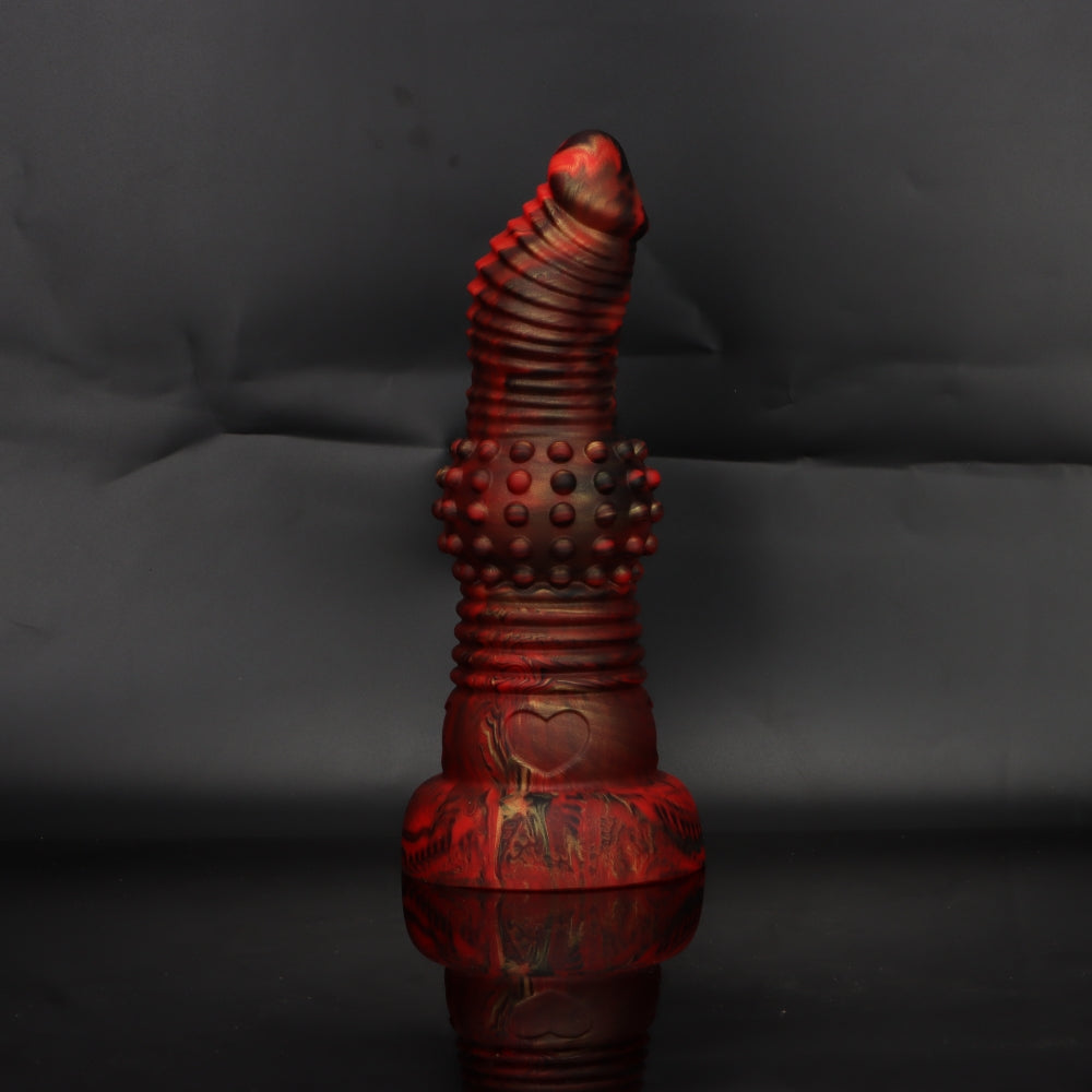 11 inch ridged curved spiked huge butt plug