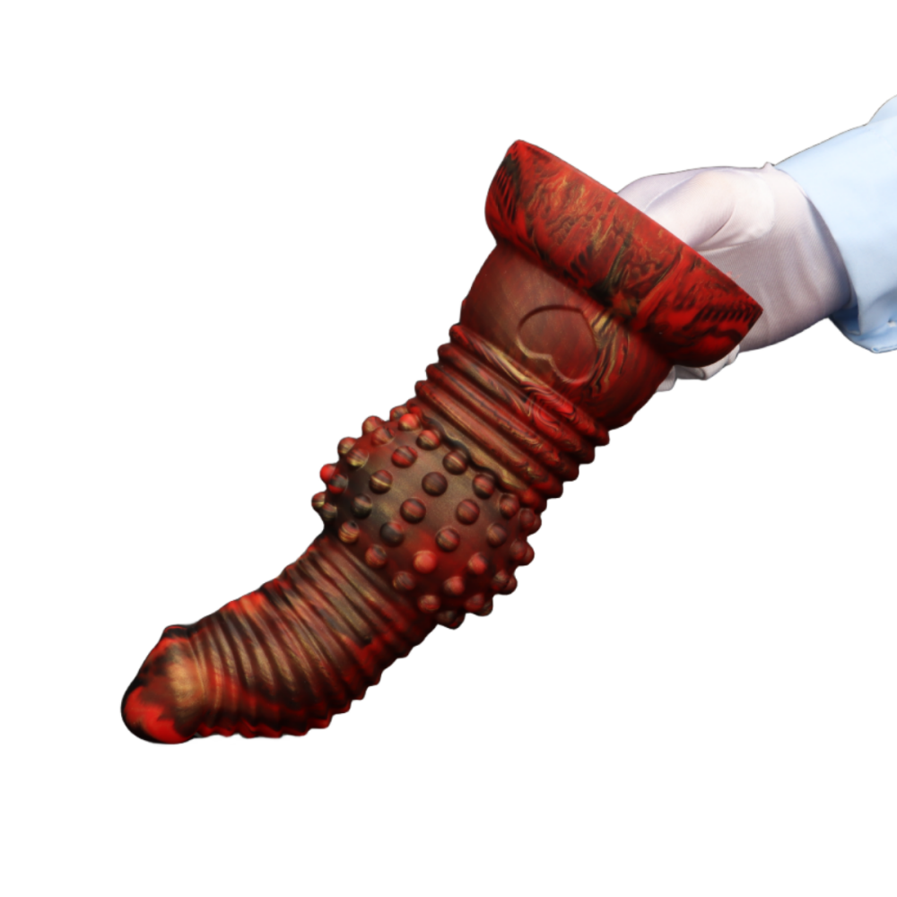 11 inch ridged curved spiked huge butt plug