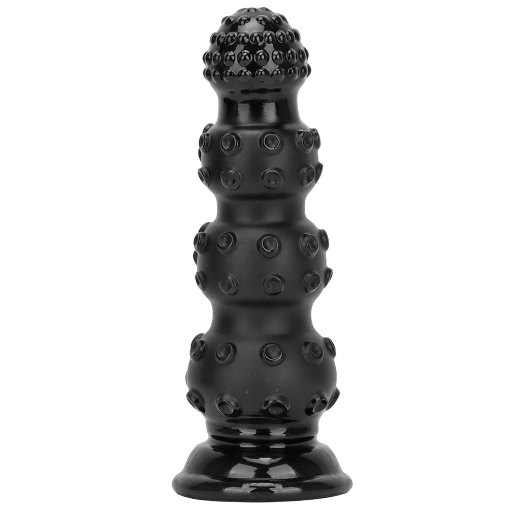 Black Textured Beaded Butt Plug Set
