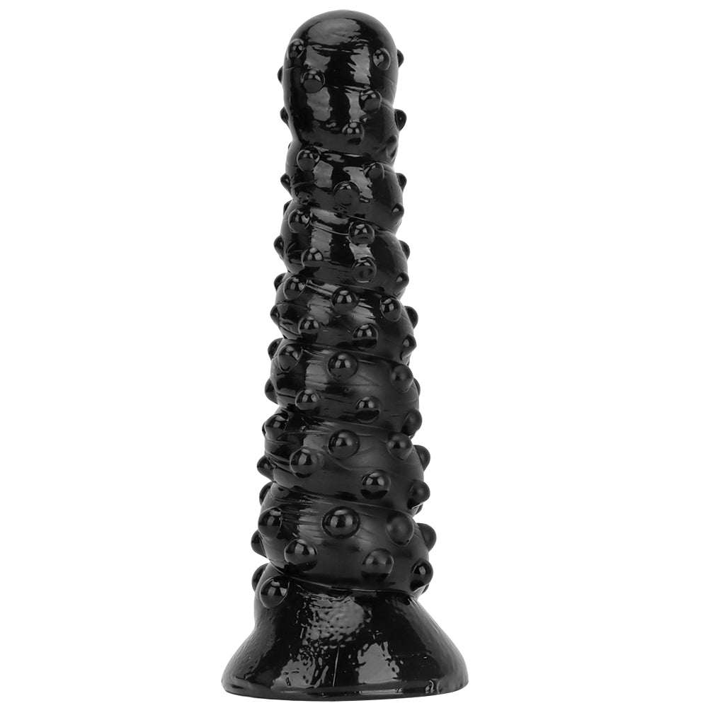 Black textured knobbed large butt plug