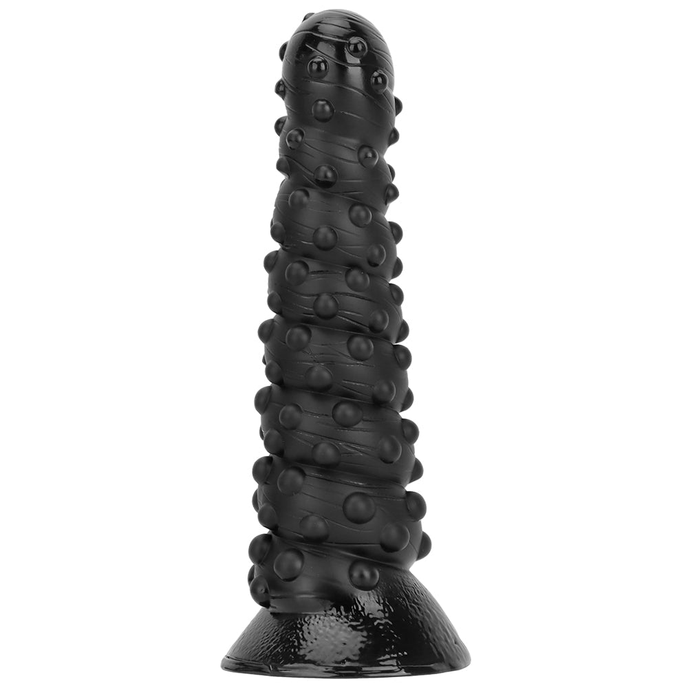 Black Textured Knobbed Large Butt Plug