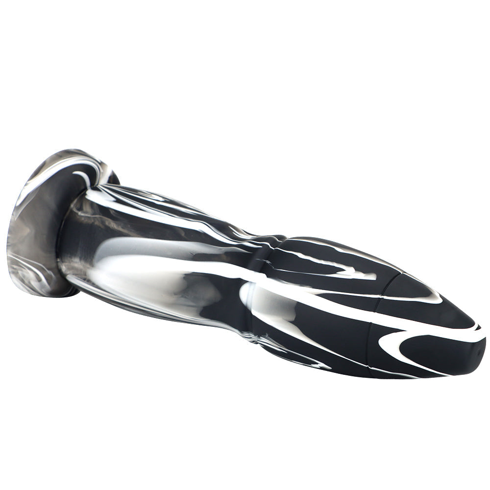 Black & white marble cone large butt plug
