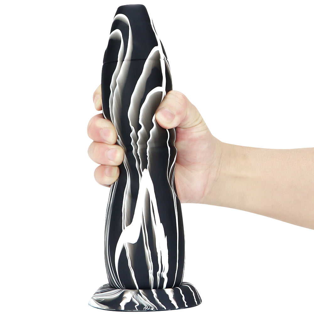 Black & White Marble Cone Large Butt Plug