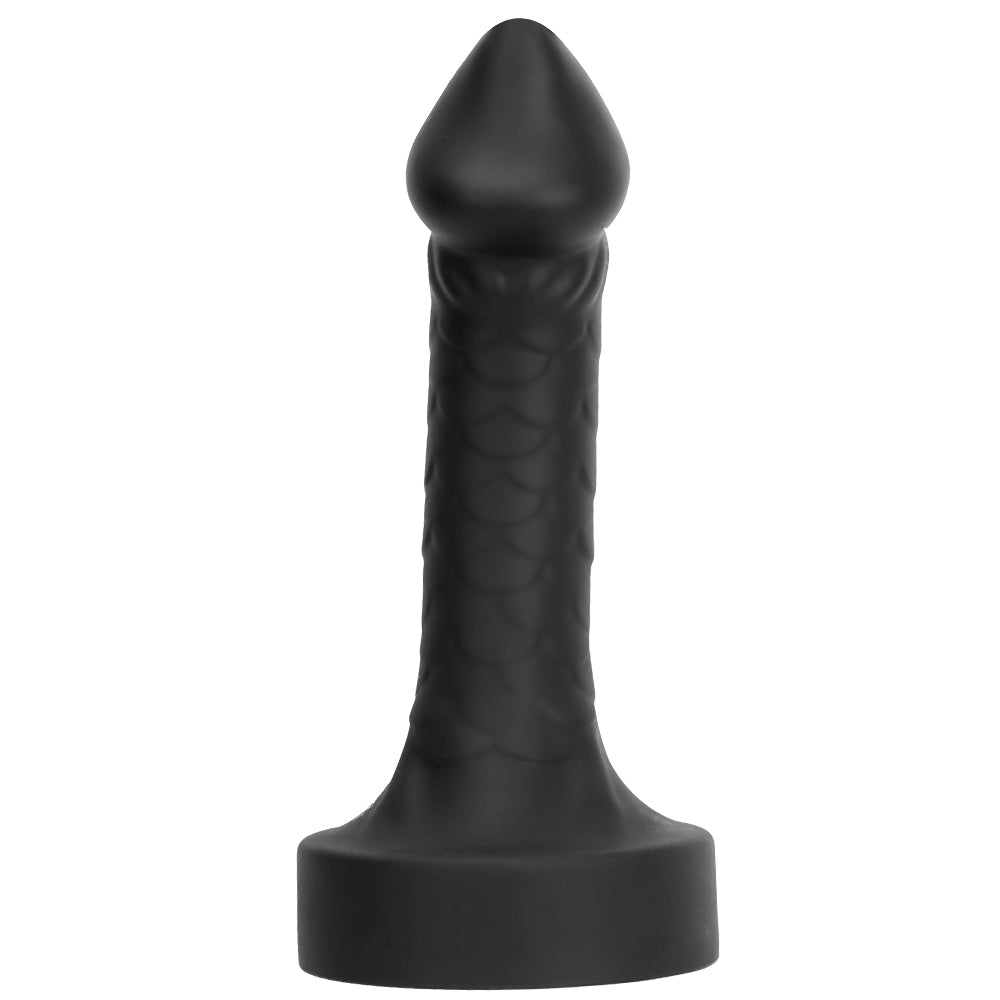 Black curved secure flared base huge butt plug
