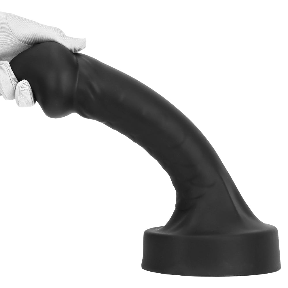 Black Curved Secure Flared Base Huge Butt Plug