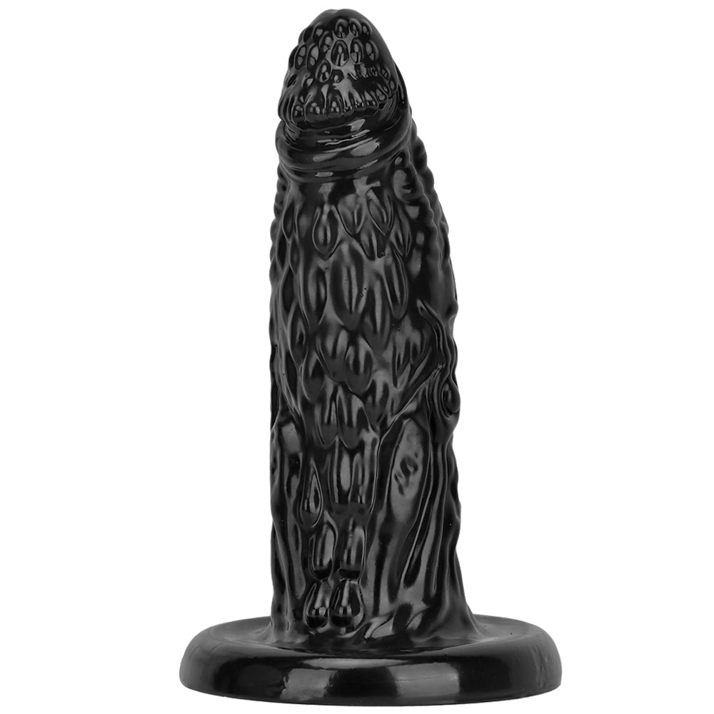 Fantasy textured black huge dragon anal plug