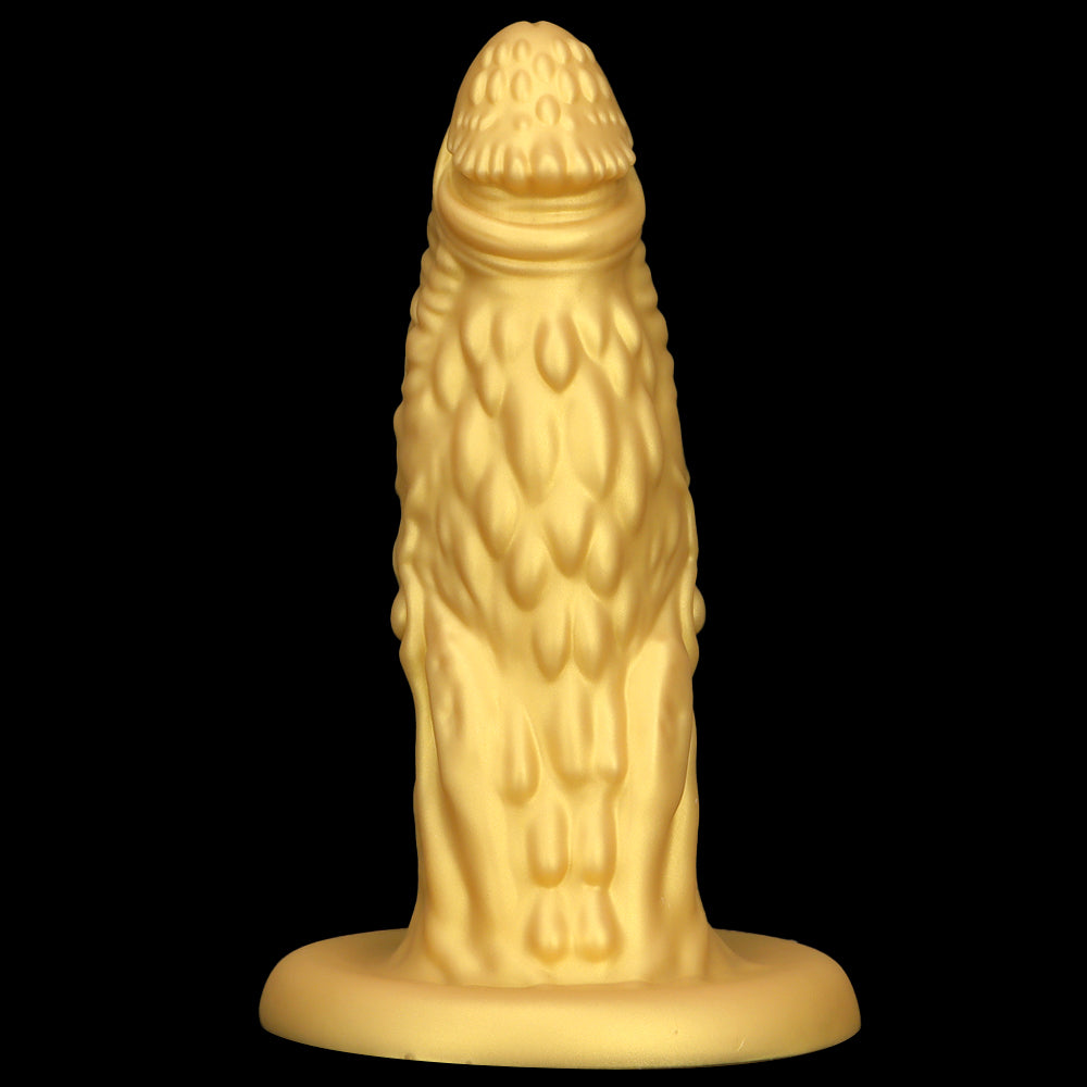 Gold Silicone Dragon Large Butt Plug