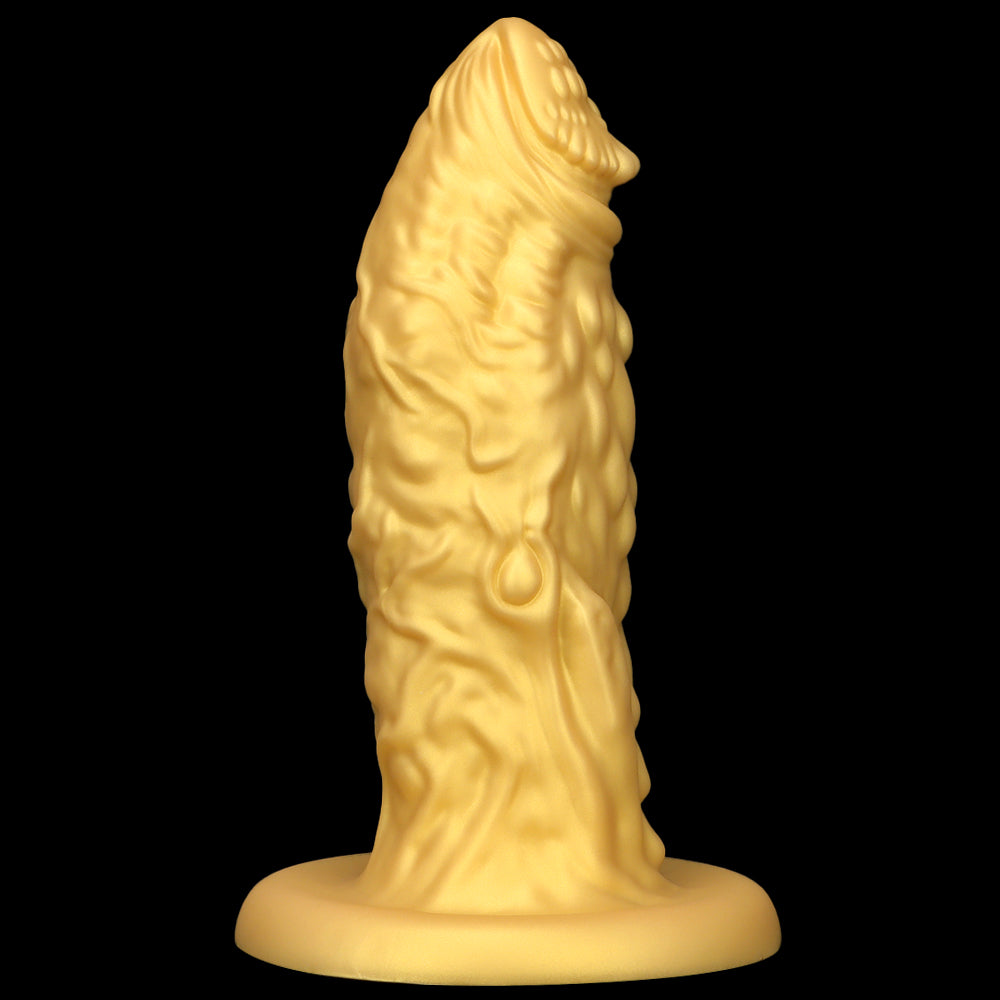 Gold Silicone Dragon Large Butt Plug