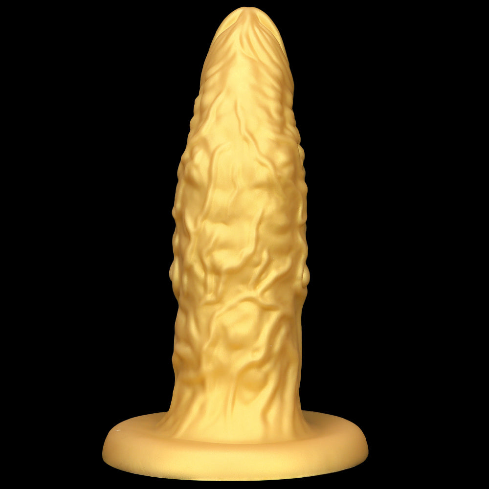 Gold Silicone Dragon Large Butt Plug