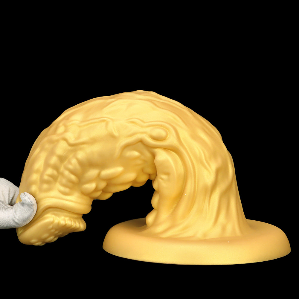 Gold Silicone Dragon Large Butt Plug