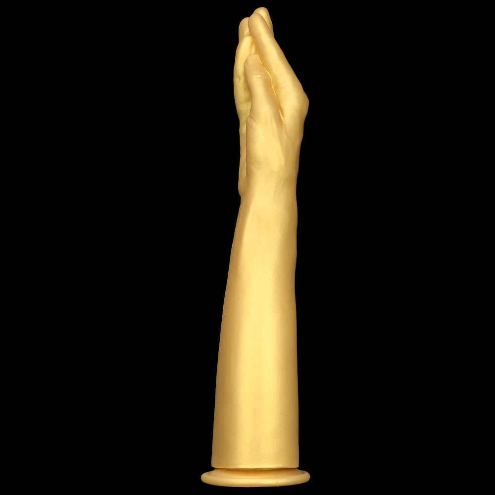 Gold hand huge butt plug