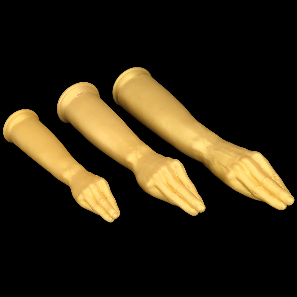 Gold hand huge butt plug