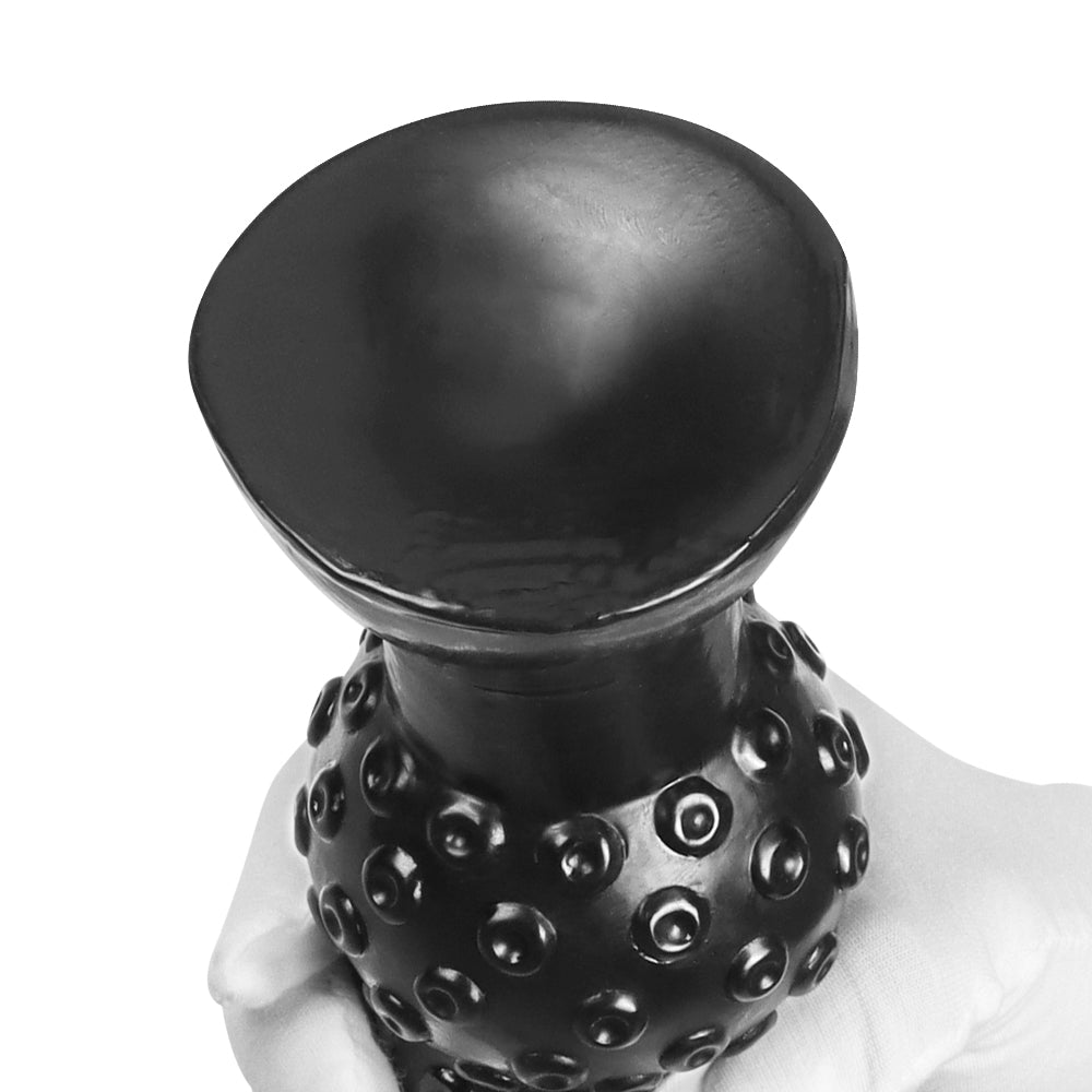 Black Giant Beaded Textured Anal Plug