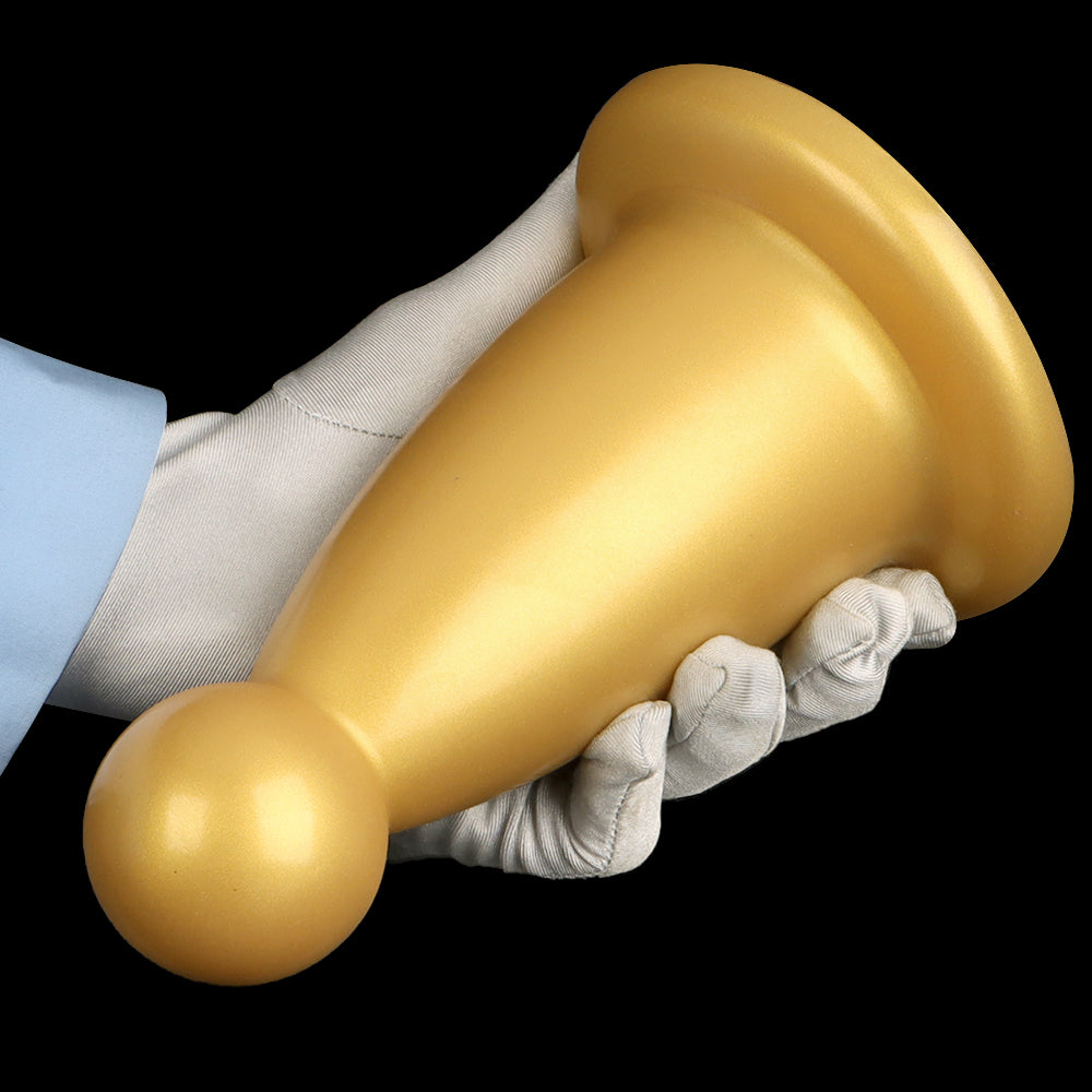 Gold santa hat silicone huge butt plug