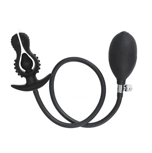 Inflatable butt plug black bulge stimulation