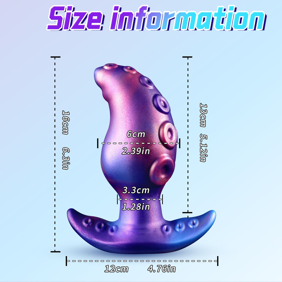 Purple alien tentacle silicone butt plug
